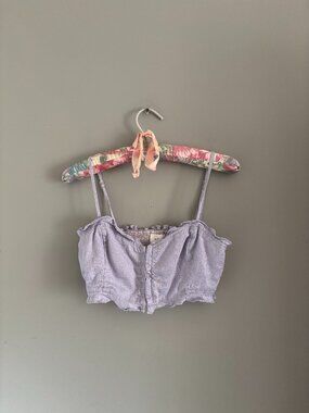 Lilac Linen Wilfred Cropped Bustier Top
